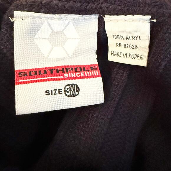 NWT Southpole 3XL Navy Blue Ribbed Turtleneck Sweater Oversized Tek-Spec Korea - Picture 11 of 11
